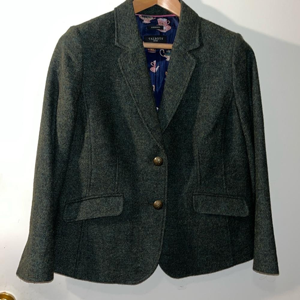 Talbots Petites Aberdeen Tweed Blazer 12P